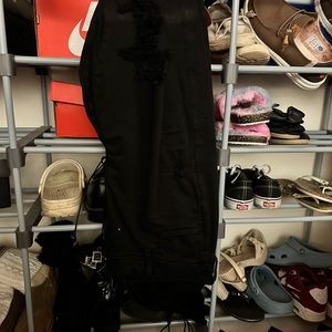 American eagle skinny distressed black jeans